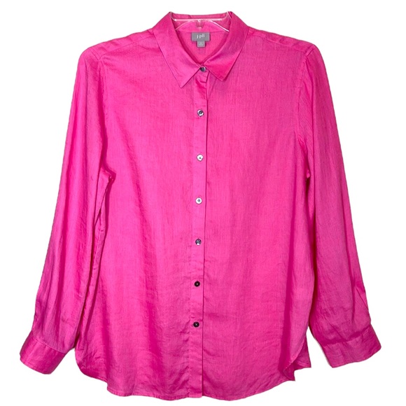 J. Jill Tops J Jill Pink Linen Button Down Shirt Poshmark